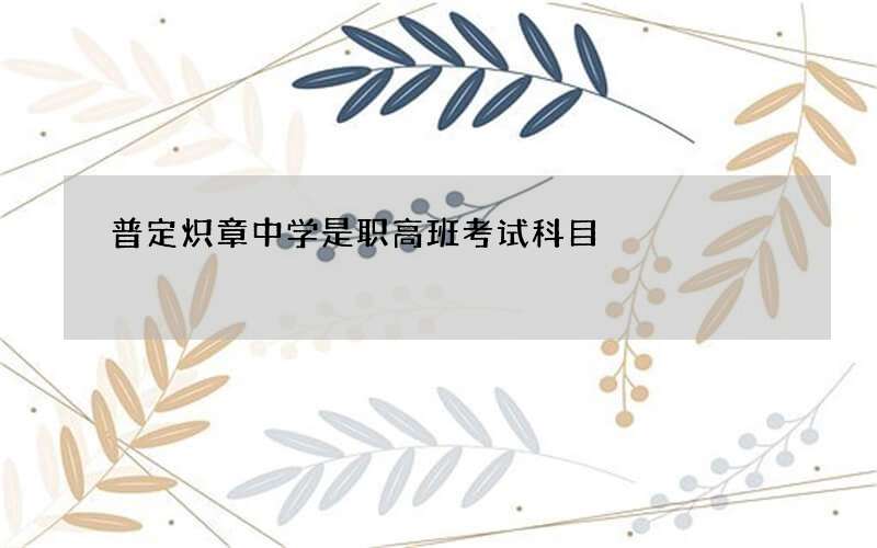 普定炽章中学是职高班考试科目