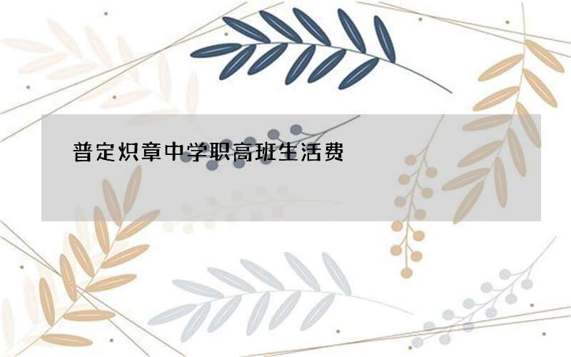 普定炽章中学职高班生活费