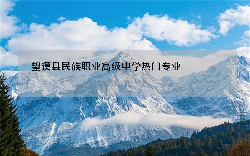 望谟县民族职业高级中学热门专业