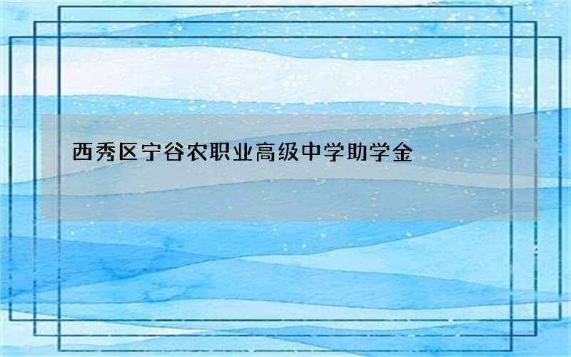 西秀区宁谷农职业高级中学助学金