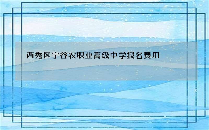 西秀区宁谷农职业高级中学报名费用